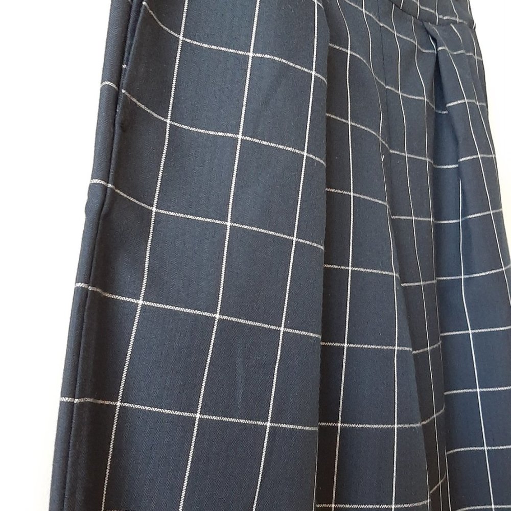 J. CREW Windowpane Wide Leg Crop Pants - Navy - Size 6 - Picture 3 of 6